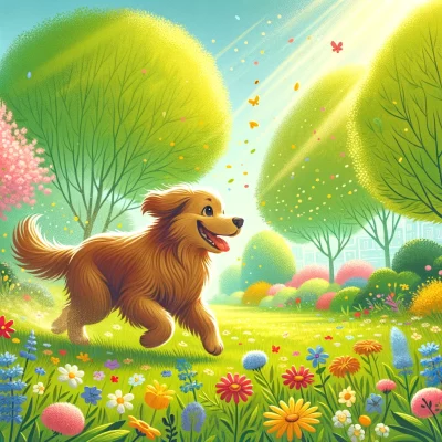 DALL·E 2024-03-07 11.27.13 - Imagine an engaging and warm illustration for a veterinary blog article. The scene is set in a lush, green park during spring, showcasing a variety of